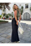 High Waist Black Satin Maxi Skirt – Flowy Draped Stylish Form - 3