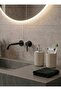 Set of 2 Beige, Toothbrush Holder and Liquid Soap Dispenser - Brazilian Model