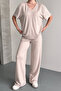 Women's Basic Half Sleeve V-Neck Modal Set 3197