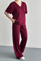 Women's Basic Half Sleeve V-Neck Modal Set 3197 - 3