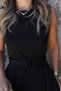 Black halter neck belted flared dress - 5