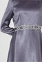 STONE DETAILED BELTED CHIFFON EVENING DRESS 50314 - 4