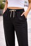 Women's Summer Synthetic Linen High Waist Elastic Skinny Leg Mom Pants C611 - 2