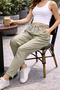 Women's Summer Synthetic Linen High Waist Elastic Skinny Leg Mom Pants C611 - 5