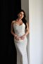 Strappy Collar Maxi Long Polka Dot Satin Dress - 2