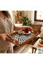 Bourem Handmade Pearlescent Rattan Tray with Handles – Presentation and Decorative Serving Tray (23X33Cm) - 5