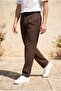 Baruchel Pleated Baggy Fit Fabric Men's Trousers - Brown - 3