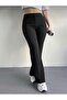 Women's Black Flared Pants Relaxed Fit, High-Waisted, Shaping and Stretchy - 2