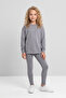 Girl's Fleece-Lined Diving Fabric Tracksuit Set (Sweatshirt + Leggings)