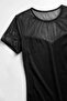 Women's T-Shirt with Transparent Tulle Detail (90% Viscose - 10% Elastane) - 3