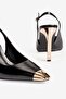 Women's Stiletto Pointed Metal Toe Open Back Metal Heel Nysa Black - 4