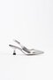 Women's Silver Wrinkled Patent Leather Heeled Shoes Tr08Ms08D - 5