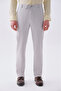 Men's Gray Textured Slim Straight Fit Trousers - 3