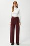 Women's High Waist Stretch Fabric Palazzo Pants - Belted