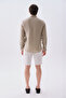 Men's Brown Slim Fit Long Sleeve Linen Shirt - 2