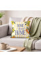 Home Sweet Home Lemon Patterned Double-Sided Digital Printed Velvet Cushion Cover - 43X43 cm - 5