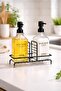 Hgy home 2-piece glass liquid soap dispenser and dish soap dispenser with stand - black - 3