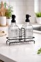 Hgy home 2-piece glass liquid soap dispenser and dish soap dispenser with stand - black - 4