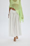 Aninas Elastic Waist Detail Ecru Midi Skirt - 7