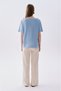 Women's Red Loose Fit Boat Neck T-Shirt - 2
