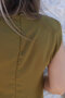 Olive Zero Sleeve Dress with Side Buttons - 5