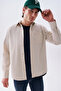 Men's Stone Color Regular Fit Single Pocket Long Sleeve Shirt - 4