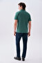 Men's Green Embroidered Polo Collar T-Shirt - 2