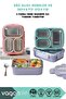 3 Compartments (New) 620 ml Steel Lunch Box Vgn-7097 - Green - 4