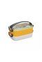 Two Layer 1400 Ml Stainless Steel Easy Lock Travel Bowl - Food Box