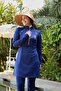 Modest , Stretch Fabric, Half-Zip , Navy Blue, Sporty - 2