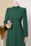 Hakim Collar Waist Tie Dress -Emerald - 7