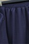 Linen Look Suit with Lace-Up Front and Elastic Waist Skirt - Navy - 8