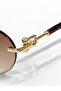 3104D 623882 Uv400 Protected Brown Leopard Detailed Women's Sunglasses - 3