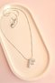 F Letter Necklace – Stone Letter Necklace - Steel Letter Necklace - Minimal Ball Chain - 5