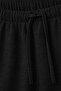 Black Linen Look Elastic Waist Palazzo Trousers - 3