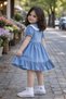 Stretch Fabric Ruffled Cherry Detail Girls' Denim Dress - Wide Fit, Buy for 1-Year-Old - Girls' Dress - 5