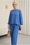 Drawstring Front Trousers Ayrobin Loose Fit Set -Indigo