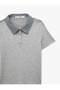 Viscose Blended Slim Fit Short Sleeve Polo Collar T-Shirt - 6