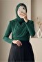 Padded Double-Breasted Model Sandy Blouse -Emerald - 2