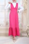 Pleated Skirt Belted Gilet -Fuchsia - 3