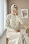 كارديجان قصير ممزق بأزرار حجرية - بيج - 2