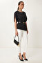 Belted Asymmetrical Woven Blouse Lzh0025 Black - 3