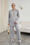Crew Neck Camisole Set -Light Gray