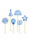 Blue Happy Birthday Themed Cake Top Character Set Ornament - 3