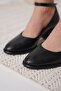 Women's Matte Black Heeled Shoes Tr18Ms06A - 3