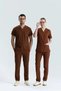 Brown Hospital Uniform Lycra Scrubs Set (Friar Brown)