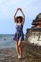 Skirted Swimsuit with Thin Straps, Semi-Closed, Purple - 4