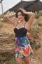 Covered Dress Swimsuit with Shorts Black Floral