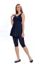 Tights Dress Swimsuit Navy Blue with Skirt - 7