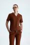 Brown Hospital Uniform Lycra Scrubs Set (Friar Brown) - 3